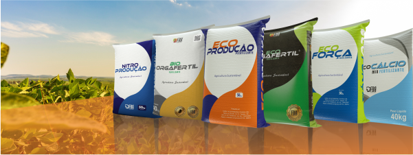 Banner promocional de lançamento de nova linha de fertilizantes FBA com fundo verde e logo em destaque